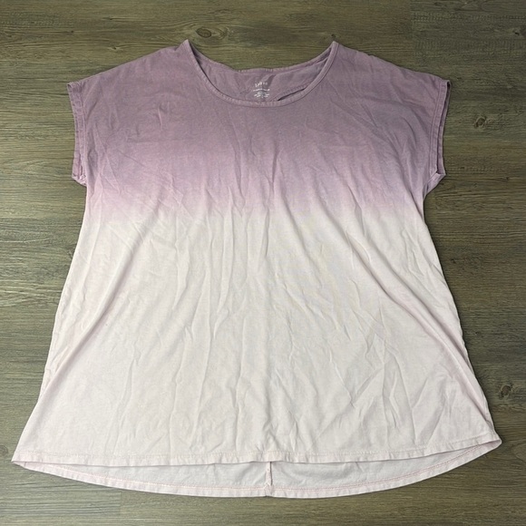 J. Jill Fit Lilac Ombre Fit Back Keyhole Short Sleeve Tee, size XL - Picture 1 of 9